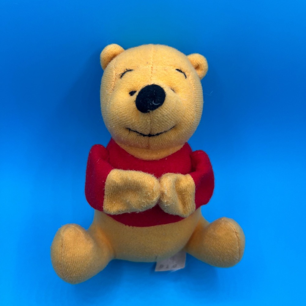 Disney McDonald's‎ Winnie the Pooh Plush Toy 1993 Mini Sitting Red Shirt